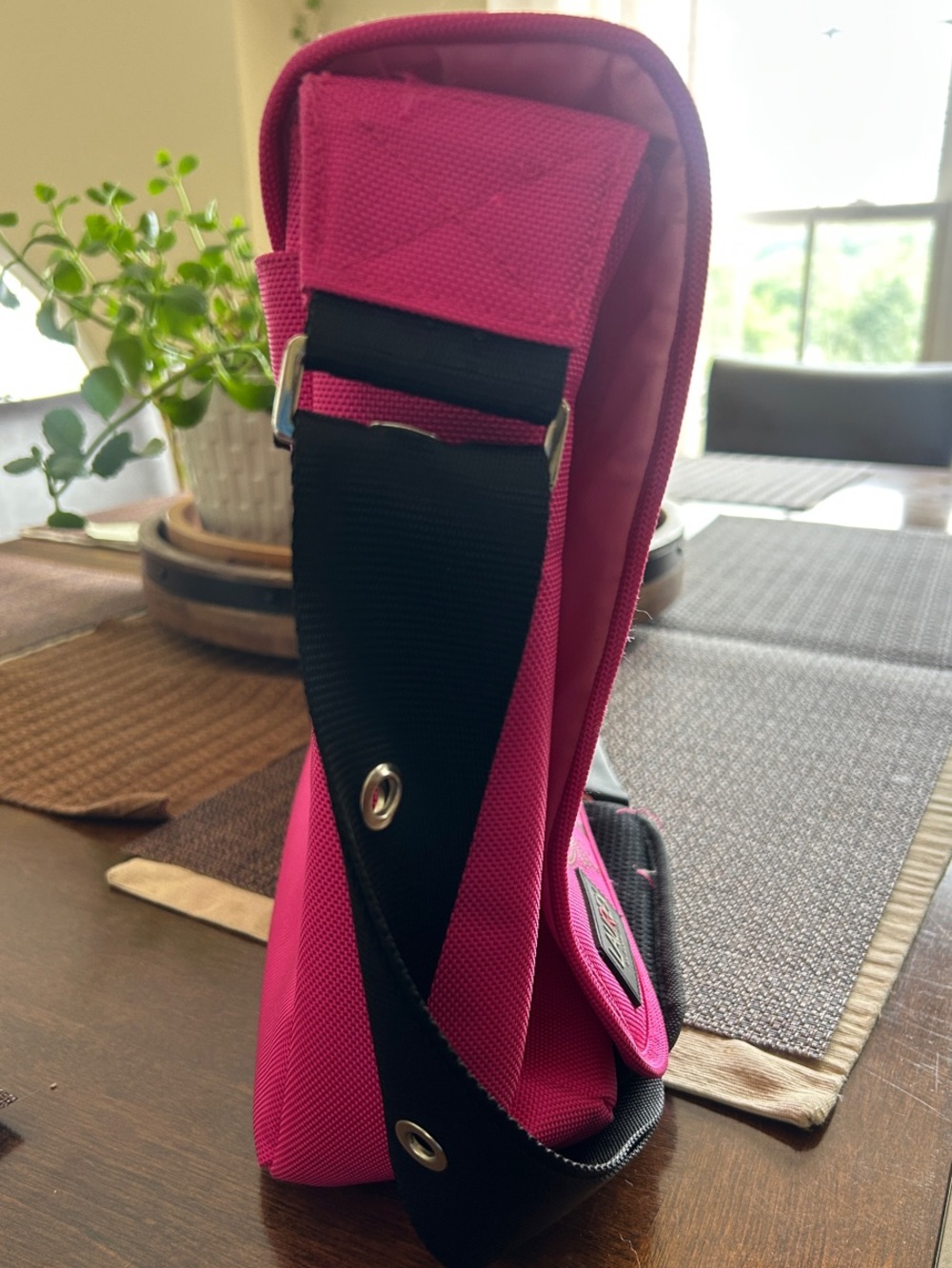 Magenta Floral Laptop Messenger Bag for Women - Picture 3 of 10